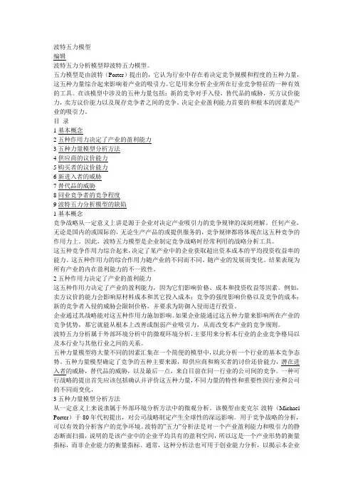 波特五力模型