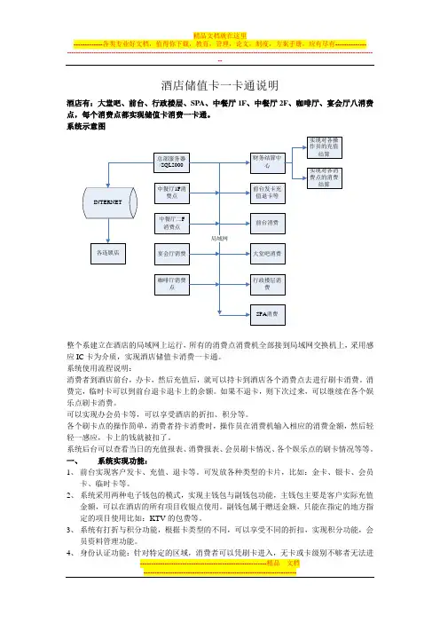星级酒店储值卡一卡通方案