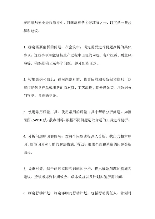 质量与安全会议简报问题剖析
