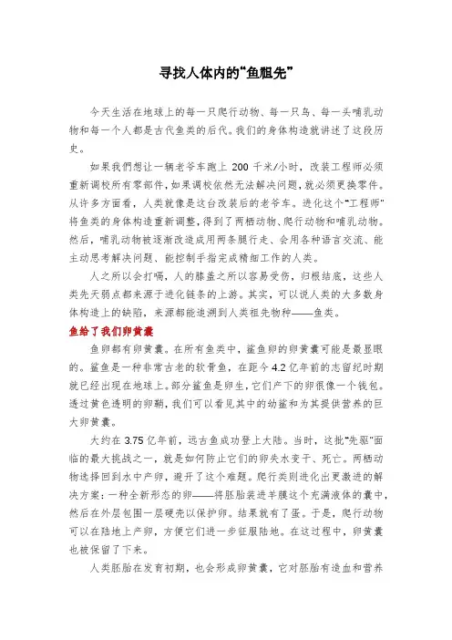 寻找人体内的“鱼祖先”