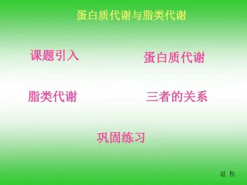 (参考课件)蛋白质与脂质代谢
