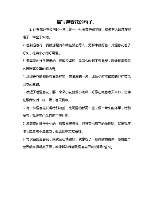 描写迎春花的句子。