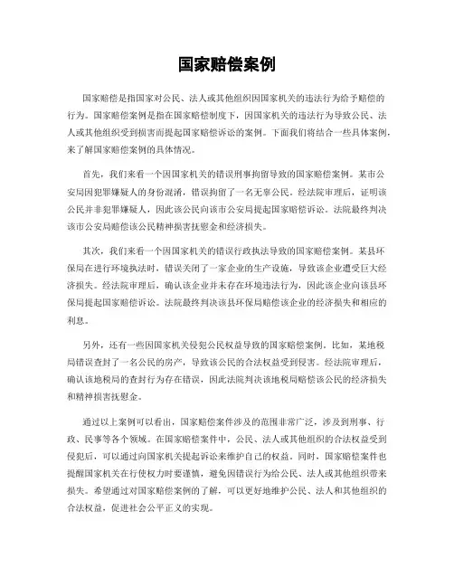 国家赔偿案例