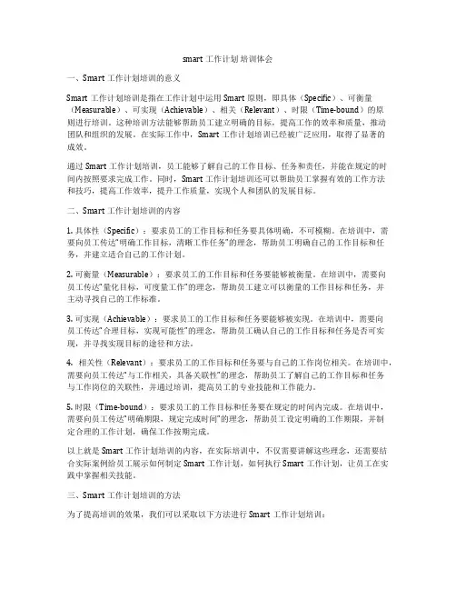 smart工作计划 培训体会