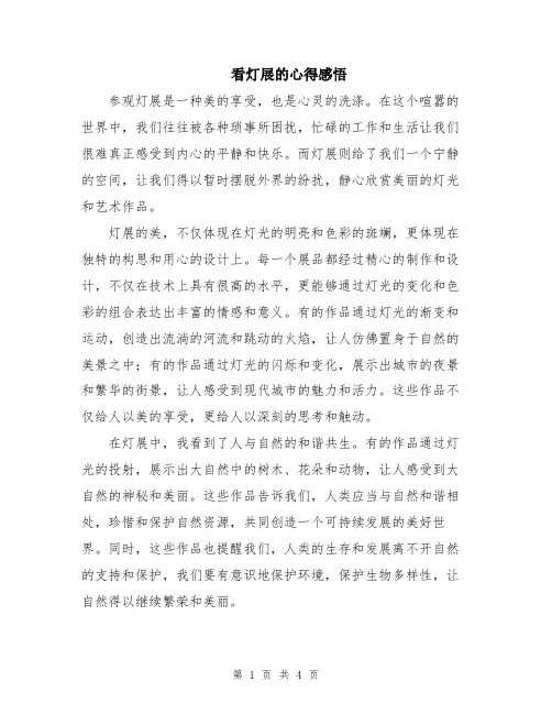 看灯展的心得感悟