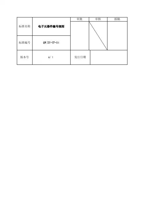 电子元器件编规则新编