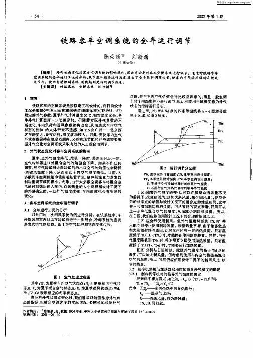 铁路客车空调系统的全年运行调节