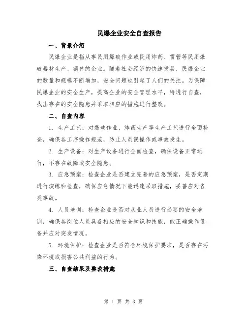 民爆企业安全自查报告