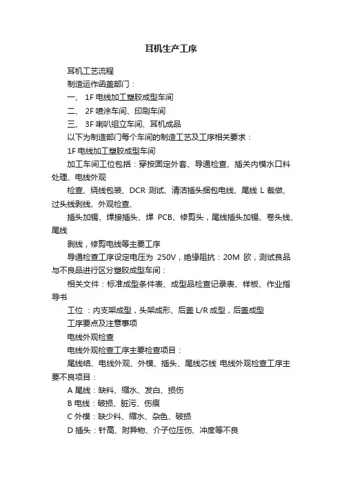 耳机生产工序