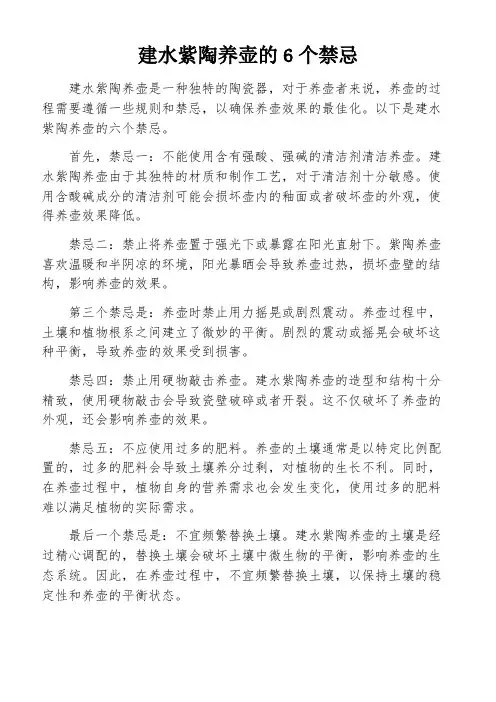 建水紫陶养壶的6个禁忌