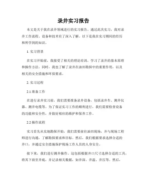 录井实习报告