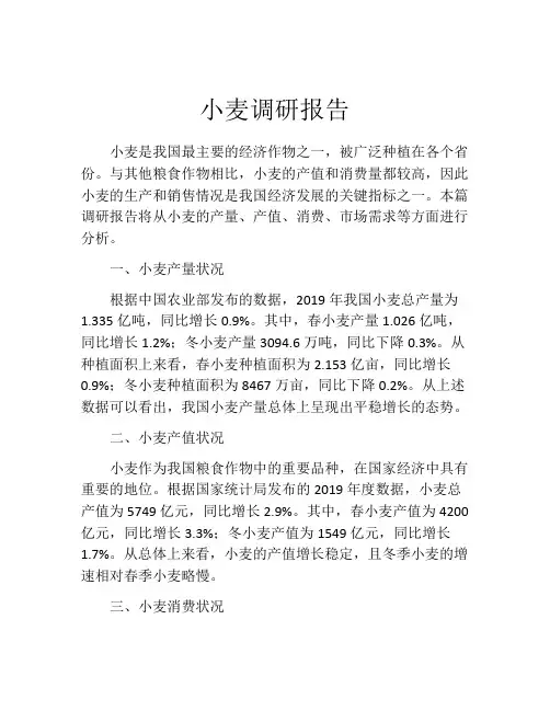 小麦调研报告