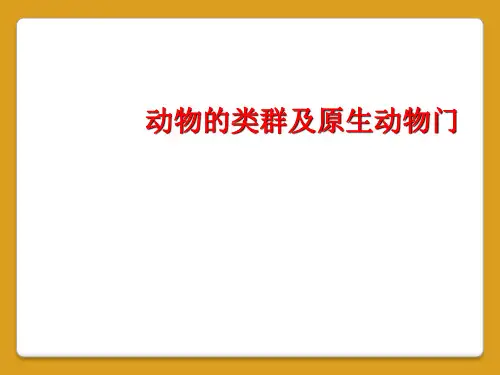 动物的类群及原生动物门