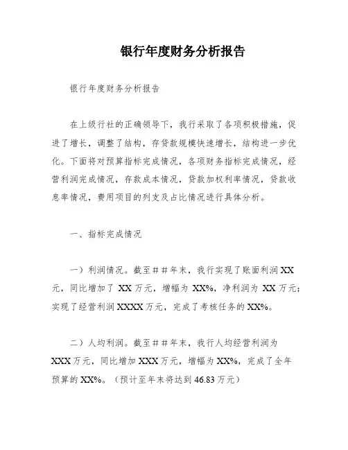银行年度财务分析报告