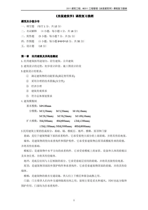房建复习提纲