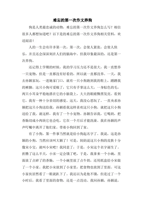 难忘的第一次作文养狗
