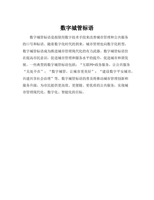 数字城管标语