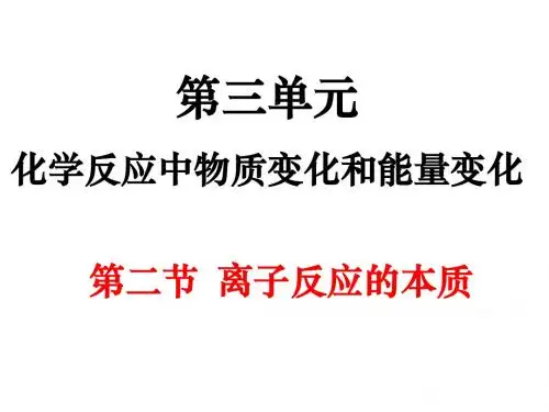 高三化学离子反应的本质