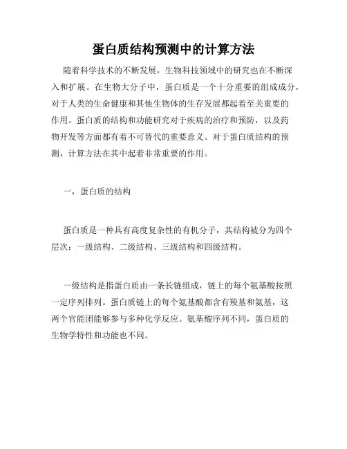 蛋白质结构预测中的计算方法