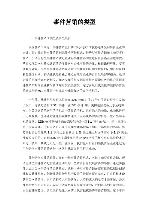 事件营销的类型