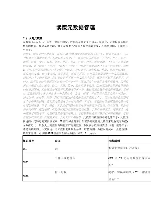 读懂元数据管理