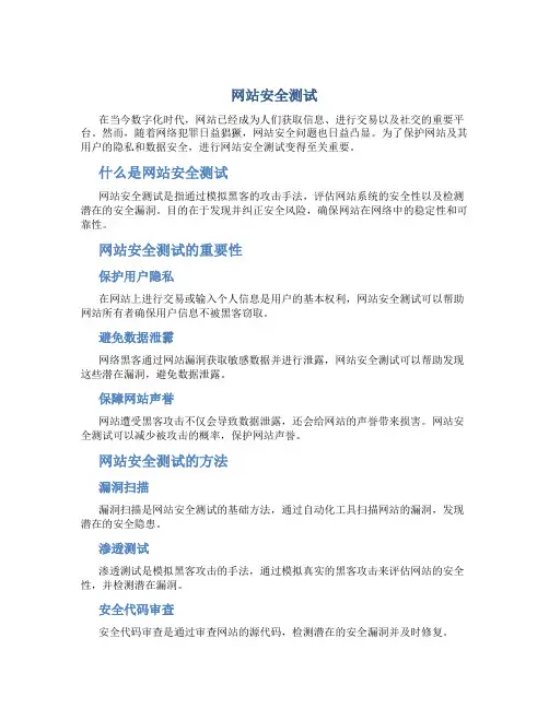 网站安全测试
