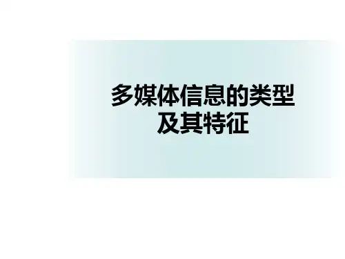 多媒体信息的类型及特征