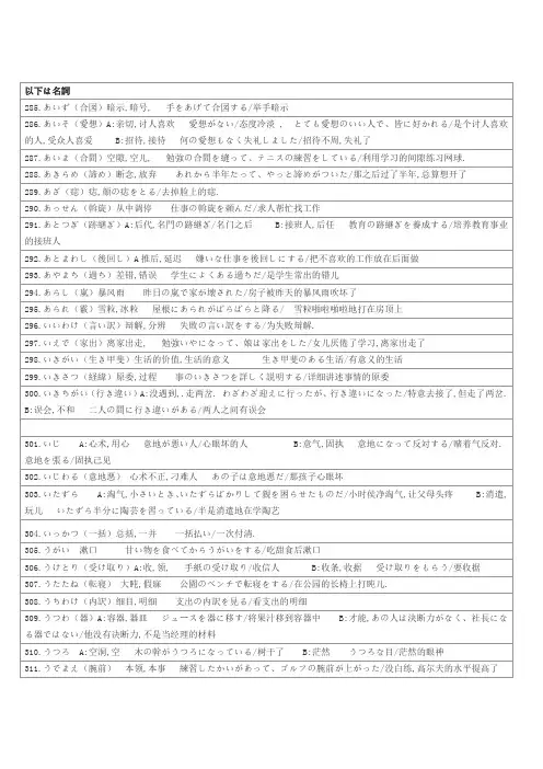 《日语一级》名词