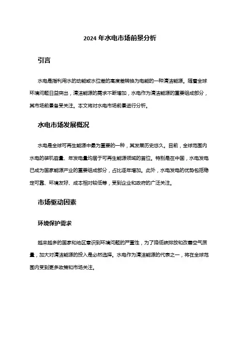 2024年水电市场前景分析