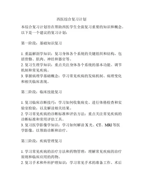 西医综合复习计划