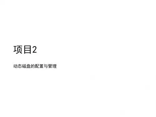 网络存储技术应用项目2动态磁盘的配置与管理