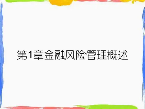 第1章金融风险管理概述