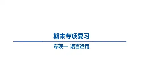 人教版(2024)七年级英语上册期末专项复习练习课件 专项一 语言运用