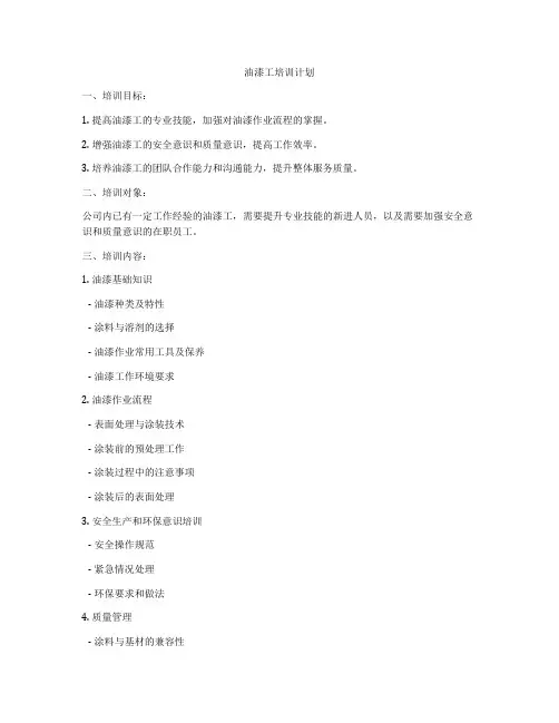 油漆工培训计划