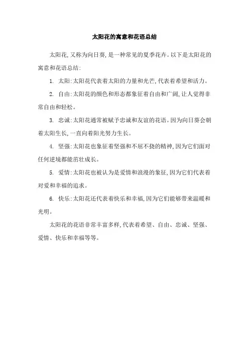 太阳花的寓意和花语总结