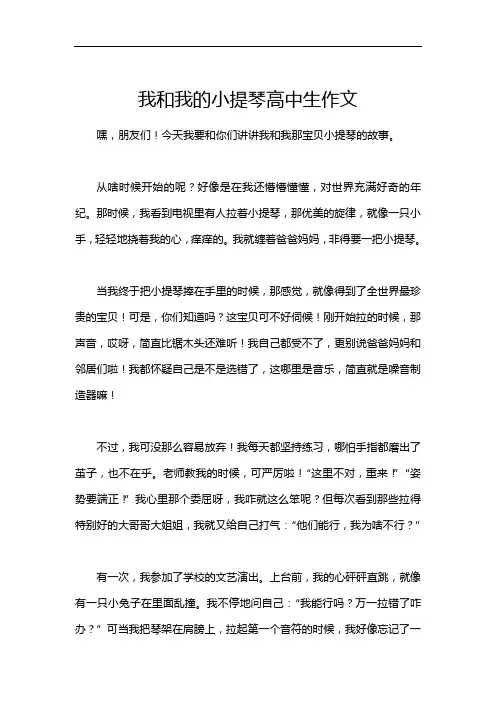 我和我的小提琴高中生作文