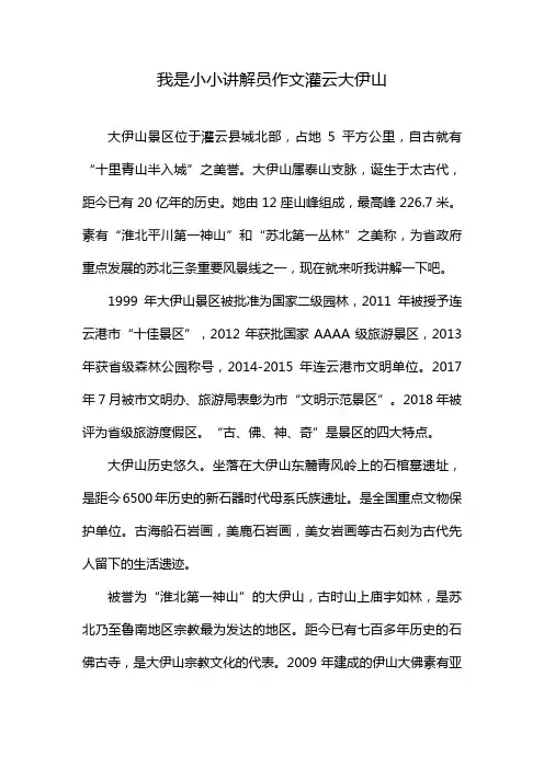 我是小小讲解员作文灌云大伊山