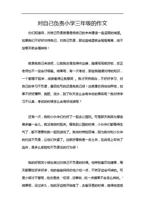 对自己负责小学三年级的作文
