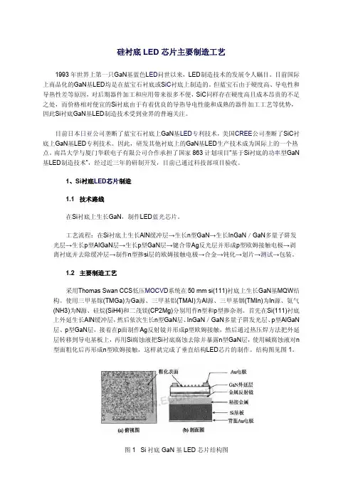 硅衬底LED芯片主要制造工艺解析