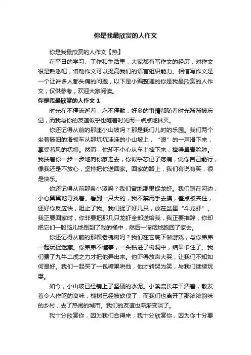 你是我最欣赏的人作文