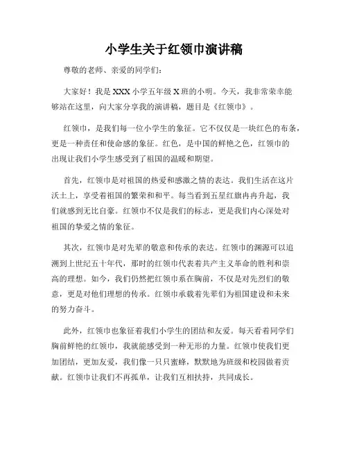 小学生关于红领巾演讲稿