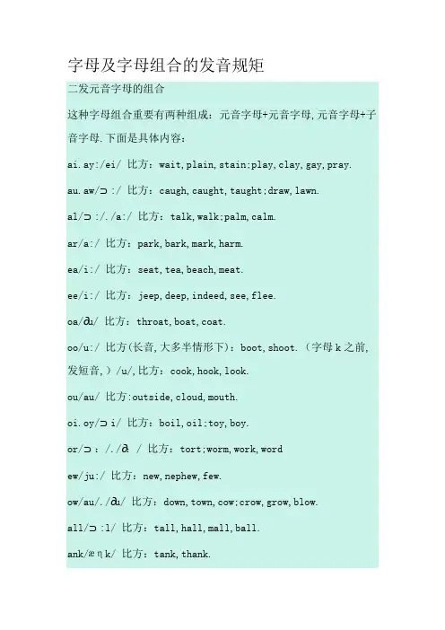 最全字母组合发音规律