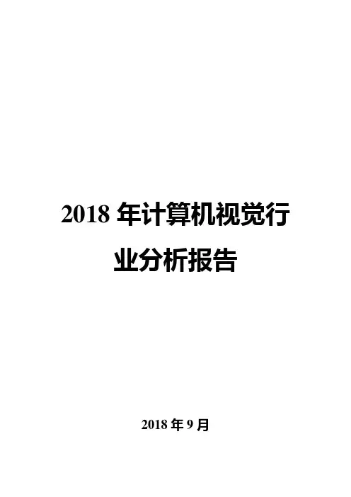 2018年计算机视觉行业分析报告