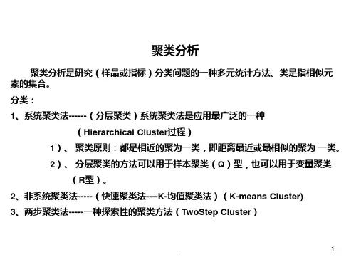 SPSS聚类以及各种聚类分析详解PPT课件