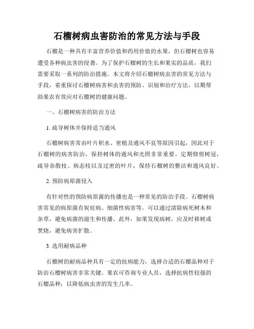 石榴树病虫害防治的常见方法与手段