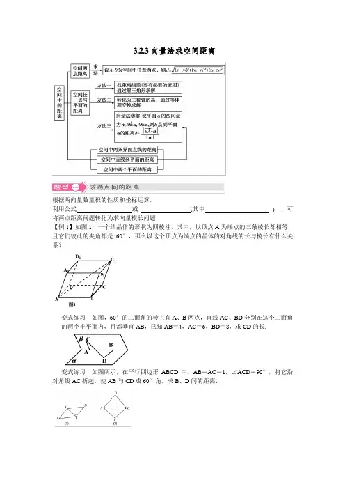 3.2.3向量法求空间距离yxd