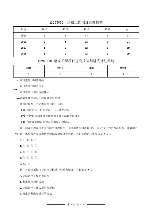 2020年一级建造师项目管理精讲课1Z203011至1Z203014