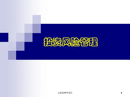 投资风险管理ppt课件
