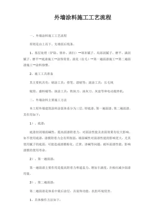 外墙涂料施工工艺流程图
