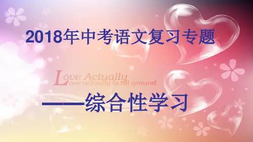 专题复习：拟写广告、标语、宣传语ppt课件